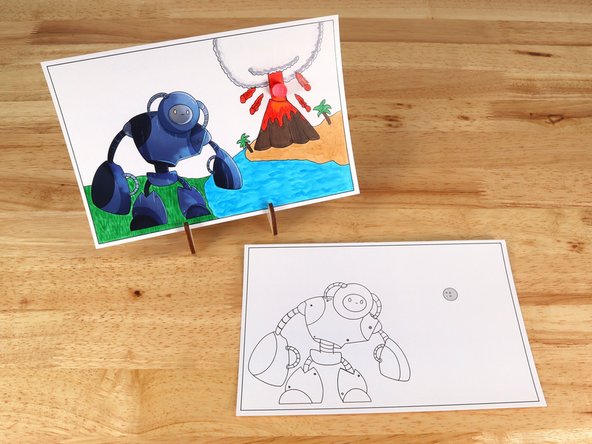 Poke holes through the front of the card for the LED legs, then push the legs through the front.