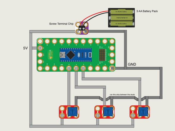 We're almost ready to try it out! You can power the circuit using the same USB cable you used to program the Robotics Board.