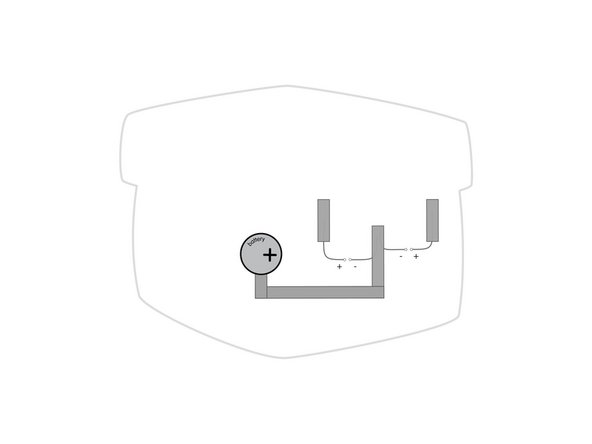 Add additional pieces of Maker Tape to connect the positive LED legs to the top of the battery.