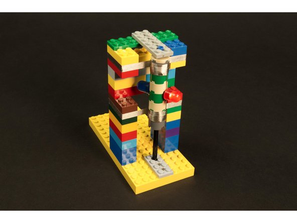 Put the cylinder back in place on the frame and when the tape on the cylinder makes contact with the tape on the frame the LEDs should light up!