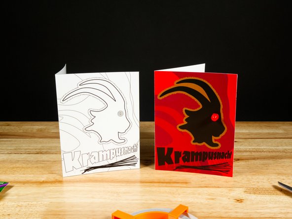 Print out the full-color card, or print out the black and white card and color/decorate as desired.