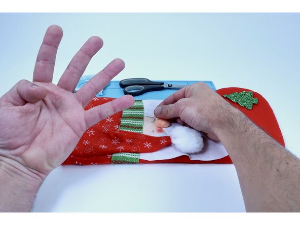 These accents are almost always held on by blobs of hot glue and may have several layers of material below THAT. For these reasons, use a push pin to make to make two &quot;pilot holes&quot;  for each LED (4 TOTAL) through the material along a horizontal row where each accent eyeball was for the LED legs to be threaded through in the next step.