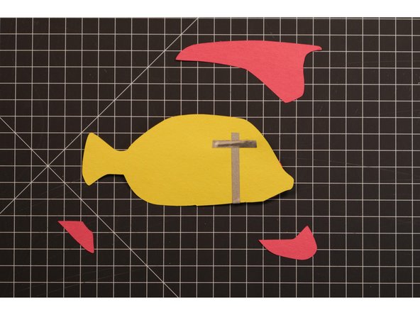 Don’t worry about the length of the piece of Maker Tape that runs to the back, we’ll just extend it with another piece if needed.