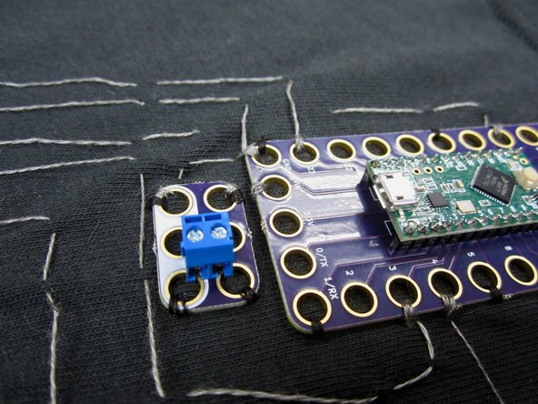 Sew the Screw Terminal Chip down with regular thread.
