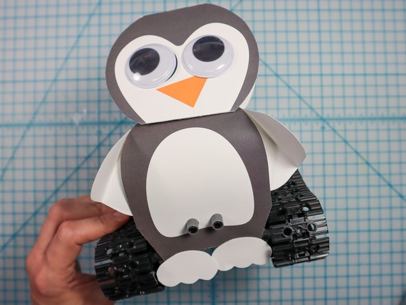 The penguin's eyes are 1.5-inch circles - perfect for a set of Googly Eyes! Add them if you wish.