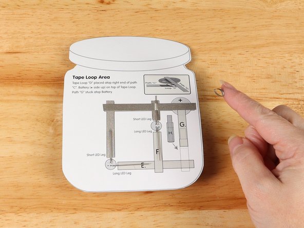 Make a loop of tape (sticky side out) using a short piece of Maker Tape, and stick it atop the end of tape path C.