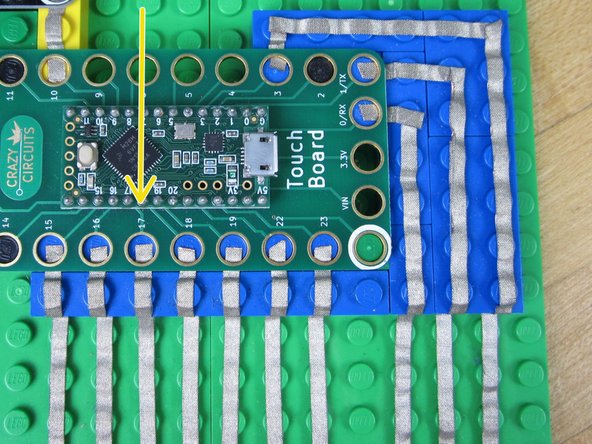 There are 11 Touch Pins that can be used for this project. We used 10 Touch Points in our example, but you can use all 11 or fewer.