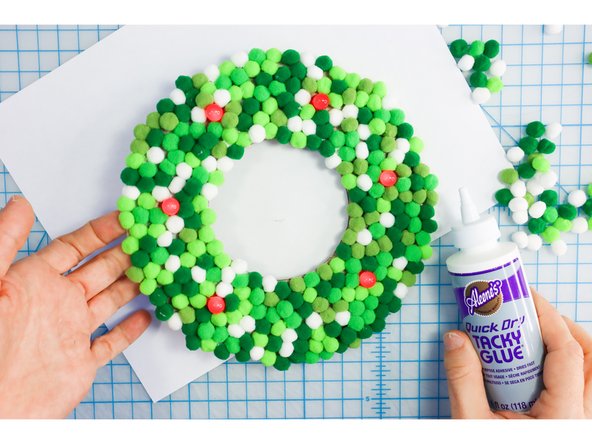 Then, I hand-placed each pom-pom to make a mix of colors.