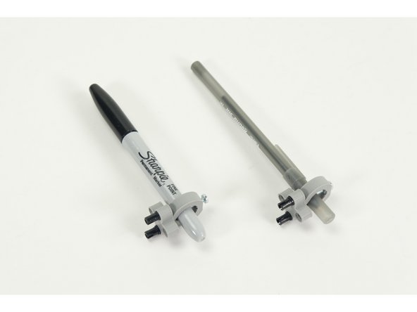 The Pen Holder comes with a 3mm screw that works great for holding a marker or a pen, but won't work well for a drinking straw, popsicle stick, or thin dowel.