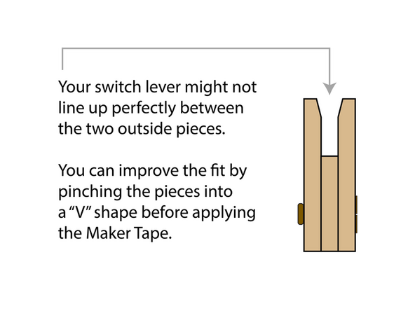 Use three brass fasteners to hold the switch together.