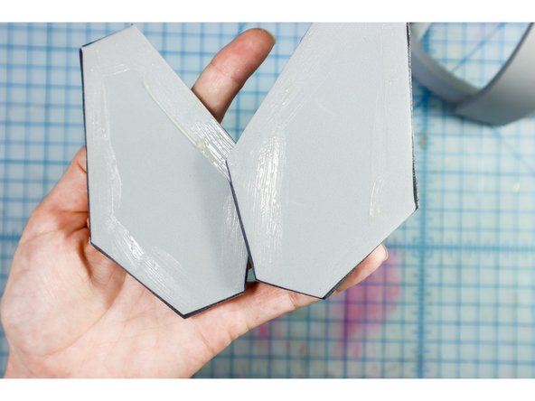 Apply rubber cement to the edges, leaving the area at the bottom dry, as shown.