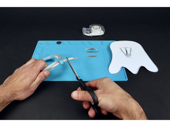 Use the paths printed on the diagram to help you measure and cut Maker Tape pieces for the circuit paths labeled &quot;A,B,C,D&quot;.