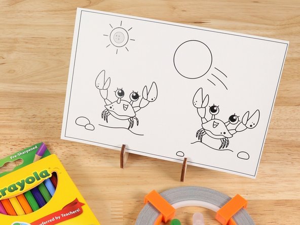 This paper circuits postcard is a great beginner project. Just follow the steps below to make your Crabs.