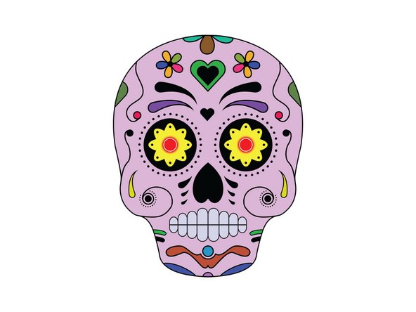 Your skull should light up after you add the last piece of Maker Tape.