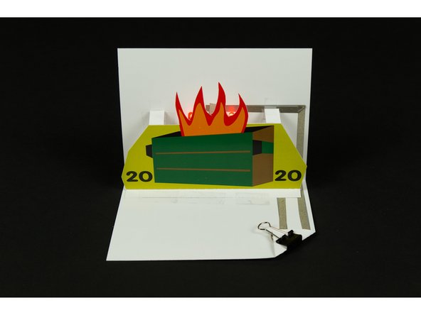 You can use a binder clip as a switch for your card. As long as it's in place holding the corner to the battery, your card will light up.