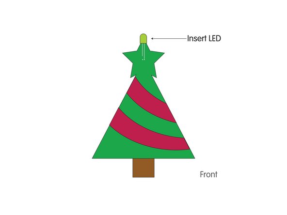 Add the LED by pushing the legs through the holes.