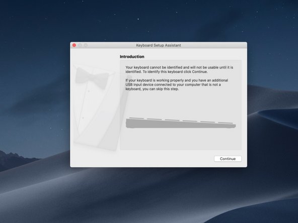 The first time your computer sees the new &quot;keyboard&quot; plugged it in may show a window asking you to help identify the new keyboard. You can just close this helpful wizard as it isn't really helpful in this case.