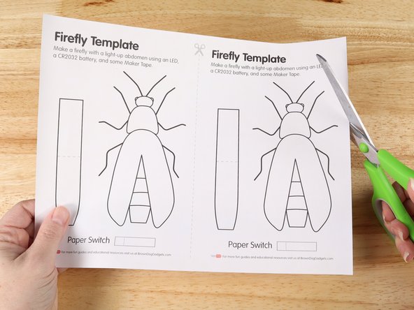 Print out the template on regular copy paper. While most of our guides specify printing on heavy cardstock, this guide doesn't need that since the circuitry will be on the cardboard.