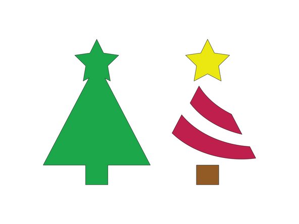 If you get a pack of stiff felt you should be able to find green, red, brown, and yellow for the tree, but you can choose any colors you like! Make the tree your favorite colors!