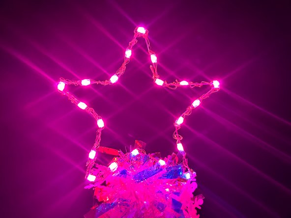 Hint: The star is already animated in the code from the last step! Just connect it to Pin 15. If you don't make the star, the code still works for just the tree too!