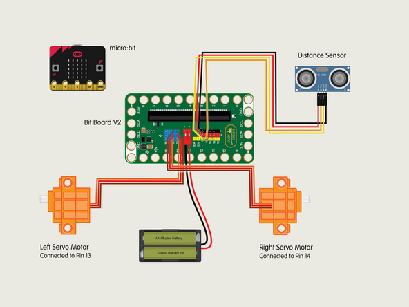 Now we can plug the other end of the Crazy Circuits Ribbon Cable (with each wire independent) into the pins on the Distance Sensor.