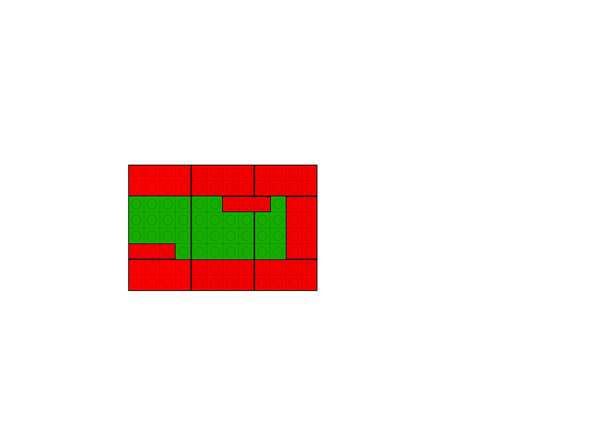 Add some 2x4 bricks along with two 1x3 bricks in the positions show in the diagram.
