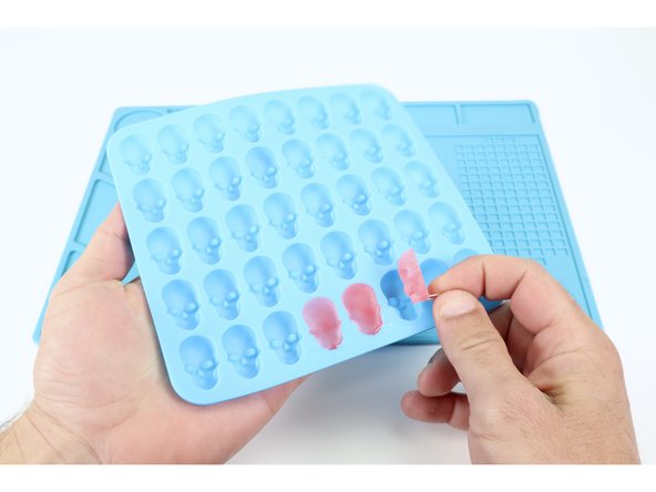 When the glue has hardened, pop those LED ghosts, skulls and/or pumpkins out of the mold.