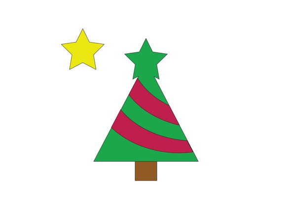 With all the felt glued down your tree should look like this! (We've still got the star but we'll add that at the end.)