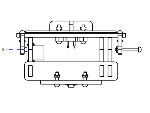 Use one of the screws found in the Servo bags to connect the Servo and Horn together.