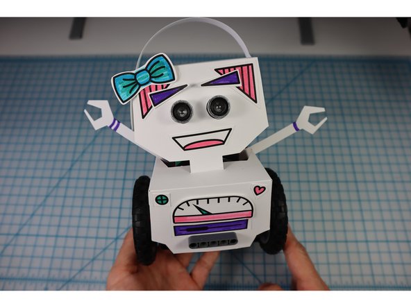 Color them with markers and glue them to your 'bot!