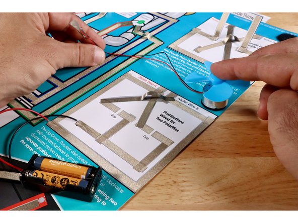 Now remove the motor from the previous circuit and mount the motor and fan to the new fuzzy dot.