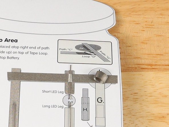 Make a loop of tape (sticky side out) using a short piece of Maker Tape, and stick it atop the end of tape path C.