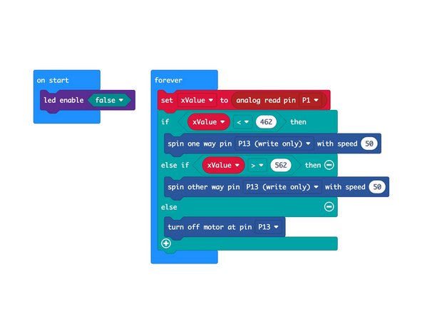 Load the code the same way you did for the previous program. This time we'll use our Winch Control Thumbstick program: https://makecode.microbit.org/_1UAM5jeV7...