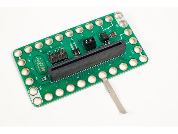 You can use a short piece for this, since we'll want to do this to all of our connection points. Once they all have these little &quot;tape tails&quot; we can connect them with Maker Tape to the LEDs and the switch.