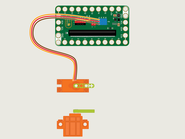 The 360 Degree Servo Motor has a 3-wire connector on the end that can plug directly into the pins on the back of the Bit Board.