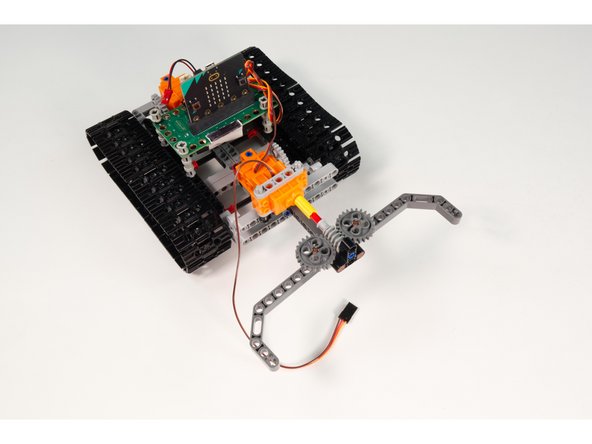 It should line up with the beams. If not, make adjustment by moving the LEGO Cross Block Beam Bent 90 Degrees with 4 Pins as needed.