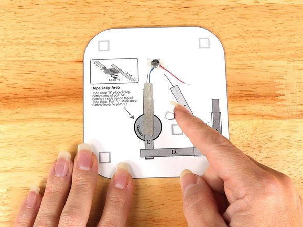 Make a loop of tape (sticky side out) using a short piece of Maker Tape, and stick it atop the end of Path A.