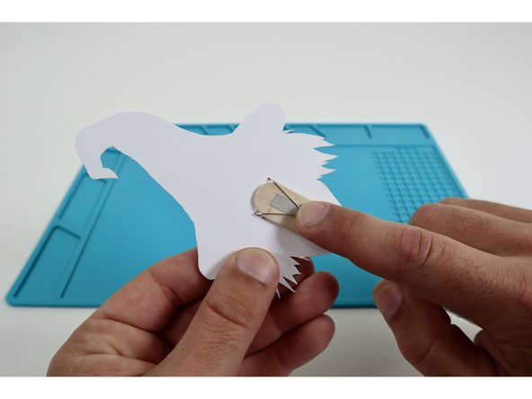 These remaining two LED legs should now be very near to the upward-facing Maker Tape path that runs the length of the wand handle.