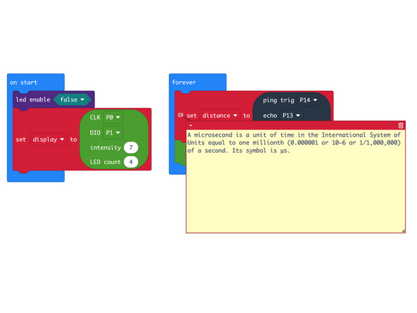 We're going to load the following code for our Display Distance Time program: https://makecode.microbit.org/_5UadM6E2j...