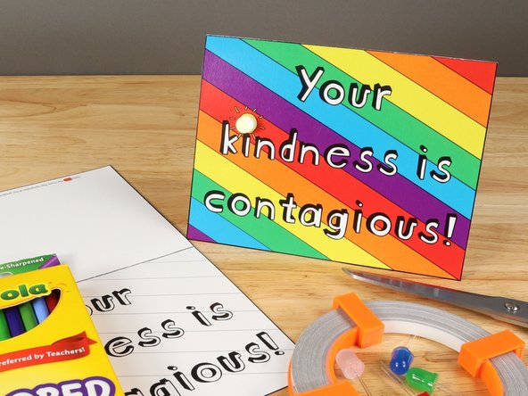 This paper circuits card is a great beginner project. Just follow the steps below to make your card.