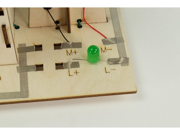 Remember, the longer leg of an LED is positive, and the shorter leg is negative.
