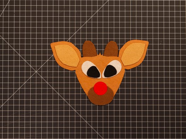 With all the felt glued down your reindeer should look like this!