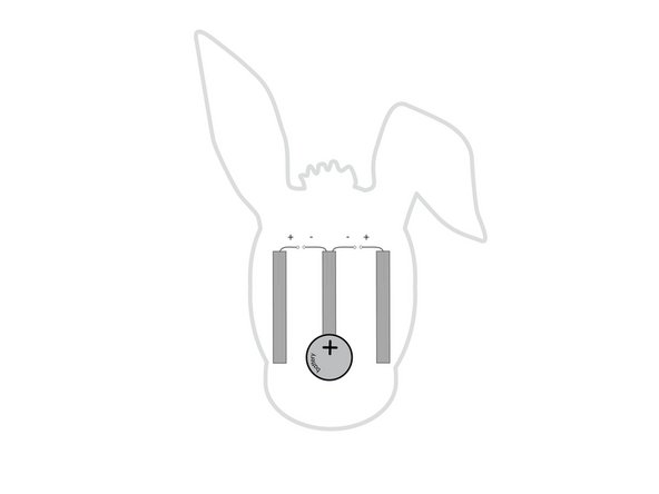 Add additional pieces of Maker Tape to connect the positive LED legs to the top of the battery.