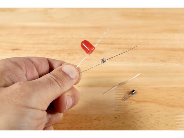 Before assembly of the circuit, each component will need to be prepared for placement where shown on the template.