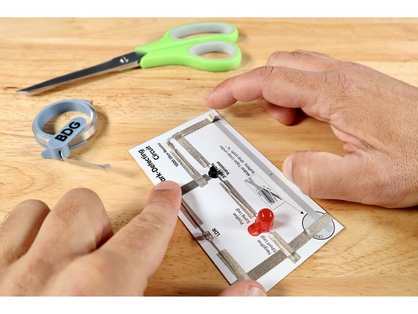Measure, cut, peel, and stick paths G, H, and I where shown on the template. Again, all these pathways are placed on TOP of the component legs.