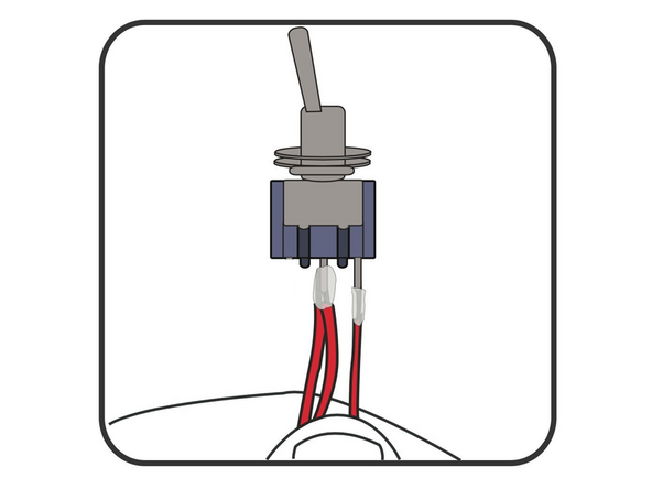 Solder your other piece of Red wire to the outside leg of the Switch.
