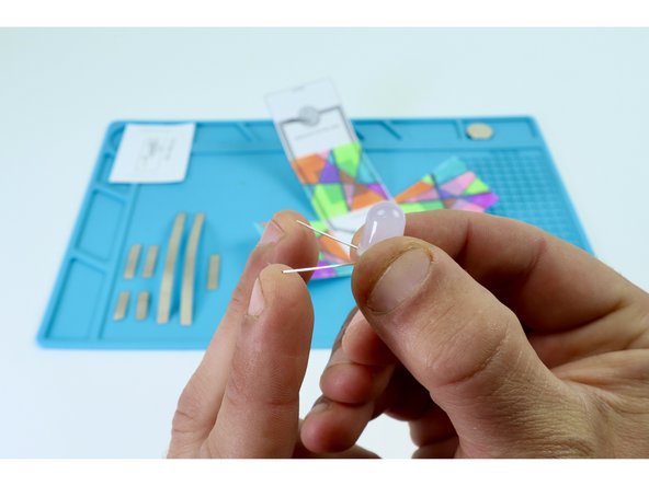Bend the legs of the LED as shown in photo 3 and the diagram you've clipped and saved. Take care to make these bends so that the LED legs (short and long) are oriented as shown on the  circuit diagram.