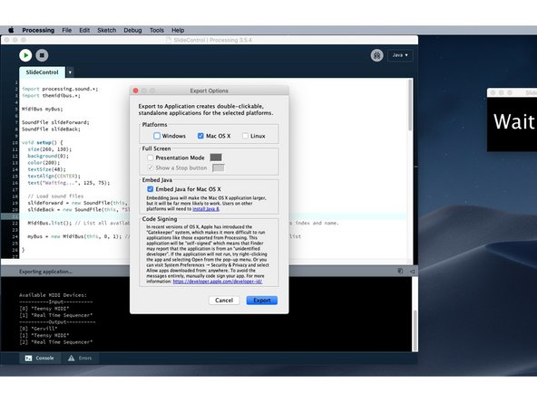 Under the File menu select Export Application...