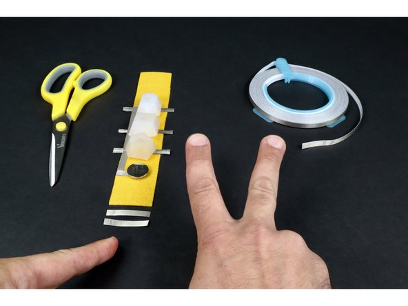 Peel and stick  these two pieces where shown so that they overlap a little bit.