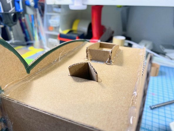 Because we were was making this as we go, we realized that we needed to raise up the slot of the pig so that it would be tall enough to touch the top of the pigs back.